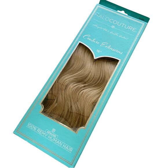 Halocouture Halo Hair Extensions 16 inch Original F112 Warm Blonde w/ Highlights - Picture 10 of 10